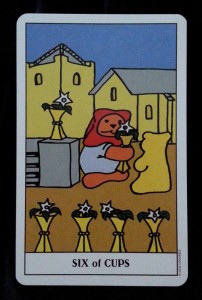 Six of Cups from the Gummy Bear Tarot