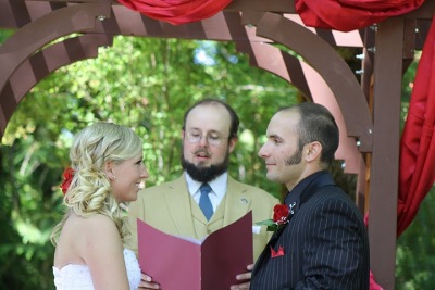 Reverend Erik officiates a wedding