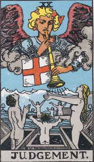 The Judgement card from the Rider-Waite-Smith Tarot deck.
